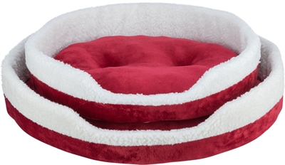 Trixie xmas hondenmand nevio rond rood / wit