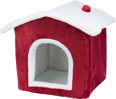 Trixie xmas kattenmand huis rood / wit