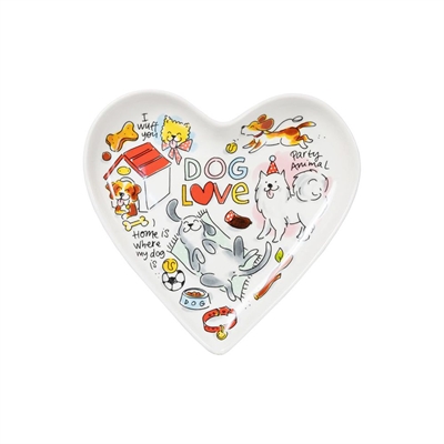 Blond amsterdam bord hart dog love | 22 cm
