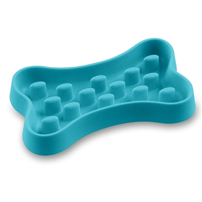 Tarhong anti schroko voerbak slow chow bot blauw | 36x20,5x5 cm 1 ltr