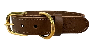 Sazzz halsband hond braveheart classic leer zadel bruin | 22-28x1,5 cm