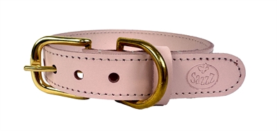 Sazzz halband hond braveheart classic leer lichtroze | 22-28x1,5 cm