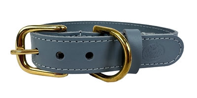 Sazzz halsband hond braveheart classic leer lichtblauw | 22-28x1,5 cm
