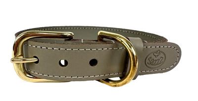 Sazzz halsband hond braveheart classic leer taupe | 37-45x3 cm