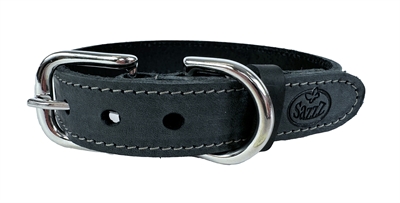 Sazzz halsband hond nomad vintage leer antraciet | 22-28x1,5 cm