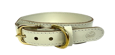 Sazzz halsband hond pioneer classic | leer crème 32-39x3 cm