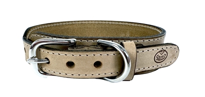 Sazzz halsband hond boho vintage leer beige | 32-39x3 cm