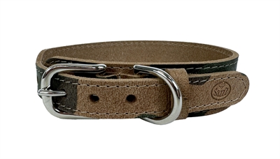 Sazzz halsband hond boho vintage leer camouflage | 37-45x3,5 cm