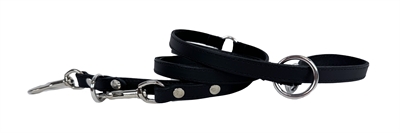 Sazzz hondenriem passion classic | verstelbaar leer zwart 113/156/181x1,5 cm