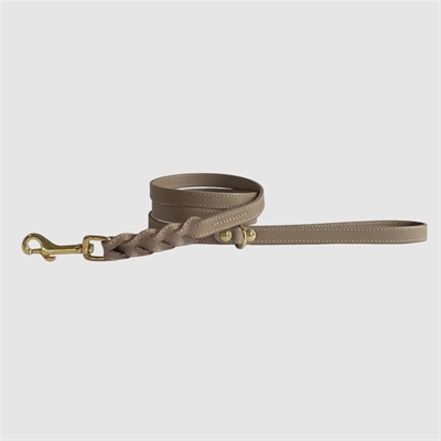 Sazzz hondenriem passion braided | leer taupe 135x1,5 cm