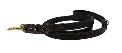 Sazzz hondenriem passion braided classic leer donker bruin | 135x1,5 cm