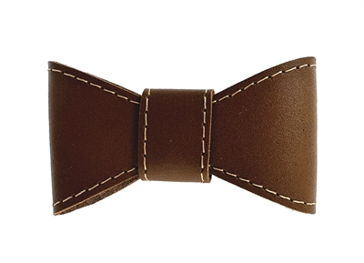 Sazzz vlinderstrik glamper classic leer zadel bruin | s 1,5 cm