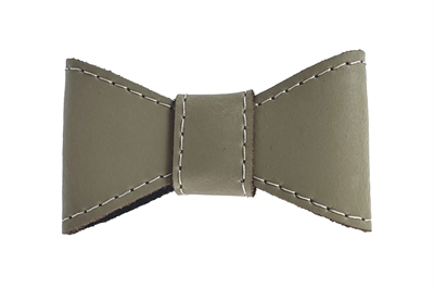 Sazzz vlinderstrik glamper classic leer taupe | l voor halsband 3 cm