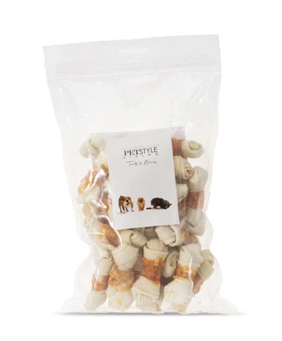 Petstyle living geknoopt bot wit met kip | 25 st, 6,5-7,5 cm