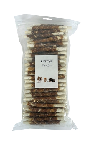 Petstyle living gedraaide stick met eend | 12,5 cm, 100 st