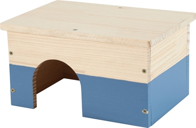 Zolux zolux neolife houten huisje cavia | blauw 35x21x16 cm