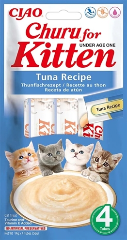 Inaba churu kitten tuna recipe | 4x14g snack voor kittens
