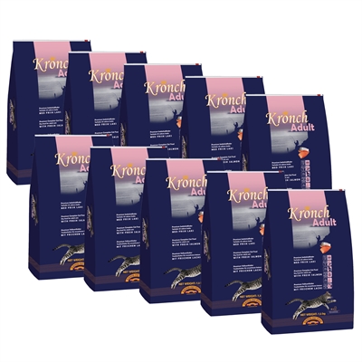 Kronch premium kattenbrok zalm en kip | 10x750 gr