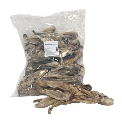 Petsnack konijnenoren met vacht | 1 kg