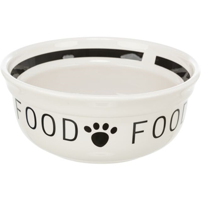 Trixie voerbak hond keramiek wit/zwart | 1,6 ltr 20 cm