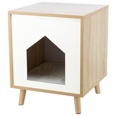 Trixie kattenmand huis isa | houtlook lichtbruin / wit 40x40x50 cm