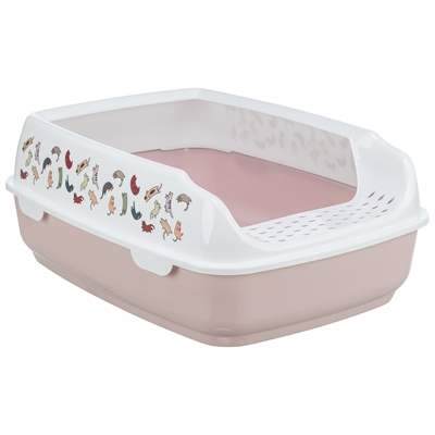 Trixie kattenbak delio | lichtroze/wit 50x38x20 cm