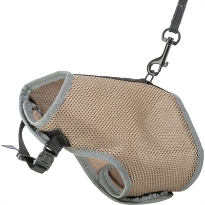 Trixie softtuig kat met riem taupe | 24-42x120 cm