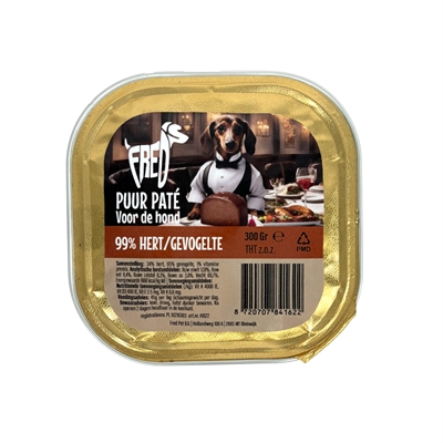Freds kuipje hond puur hert / gevogelte | 9x300 gr