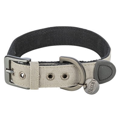 Trixie halsband hond citystyle | extra breed, katoen, lichtgrijs 30-37 cm