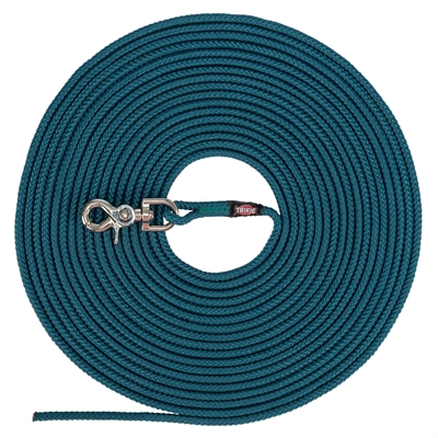 Trixie hondenriem sleeplijn rond petrol blauw | 15 mtr x 0,6 cm