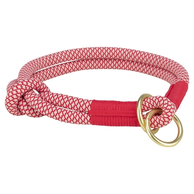 Trixie halsband hond soft rope halfslip rood / crème | 25x0,6 cm