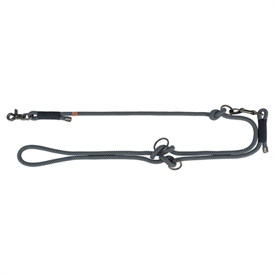 Trixie hondenriem soft rope | verstelbaar zwart/grijs 200x1,3 cm