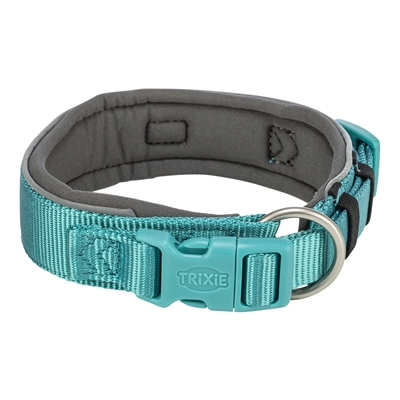 Trixie halsband hond premium extra breed aqua/grafiet grijs | 33-42x3,5 cm