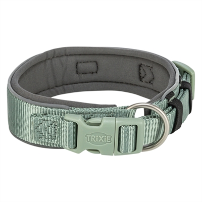 Trixie halsband hond premium extra breed salie/grafiet | 33-42x3,5 cm