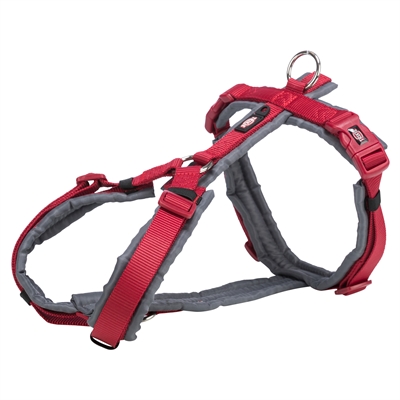 Trixie hondentuig premium trekking | rood/grafiet grijs 32-38x1,3 cm