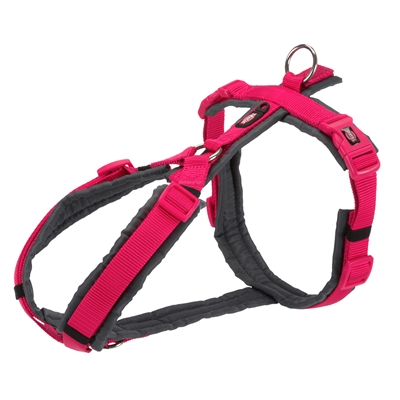 Trixie hondentuig premium trekking fuchsia / grafiet grijs | 32-38x1,3 cm