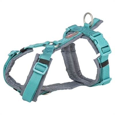 Trixie hondentuig premium trekking aqua blauw/grafiet | 62-74x2,5 cm