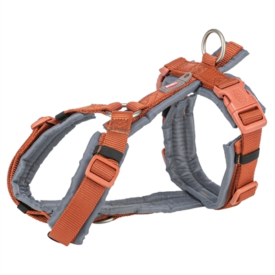 Trixie hondentuig premium trekking | roestbruin / grafiet grijs 70-85x2,5 cm