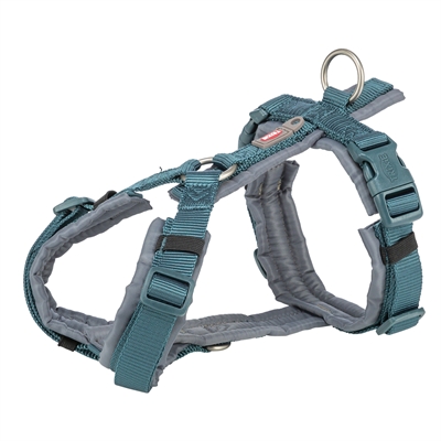 Trixie hondentuig premium petrol blauw / grafiet grijs | 32-38x1,3 cm