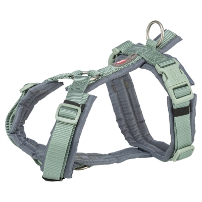 Trixie hondentuig premium trekking salie groen/grafiet grijs | 62-74x2,5 cm