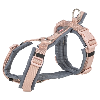 Trixie hondentuig premium trekking | blush roze/grafiet grijs 62-74x2,5 cm