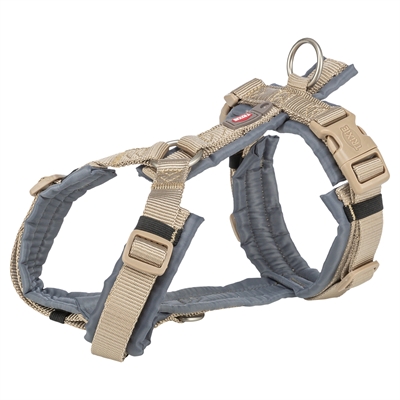Trixie hondentuig premium trekking zand taupe/grafiet grijs | 62-74x2,5 cm
