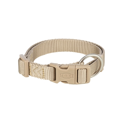 Trixie halsband hond premium zand taupe | 22-35x1 cm