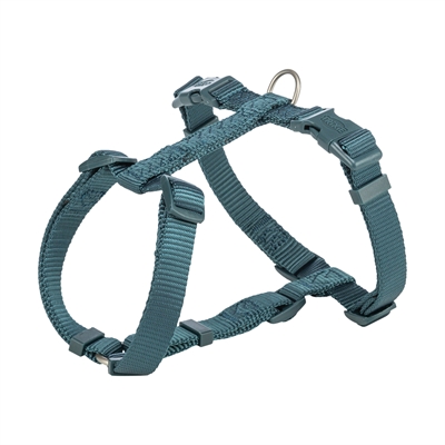 Trixie hondentuig premium h-tuig | petrol blauw 30-44x1 cm