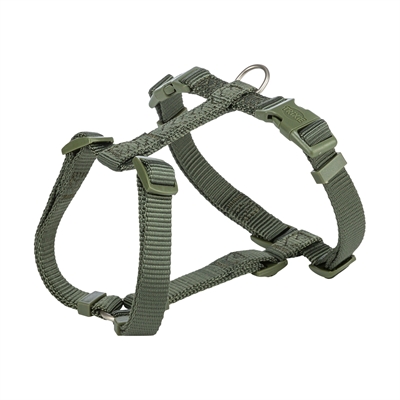 Trixie hondentuig premium h-tuig | olijf groen 52-75x2 cm