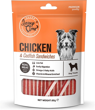 Jerky time chicken & codfish sandwich