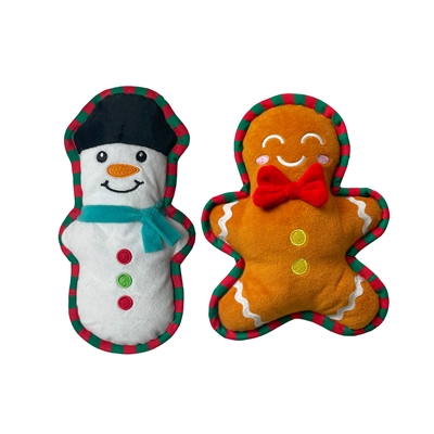 Happy pet squeaky sneeuwpop en peperkoekman