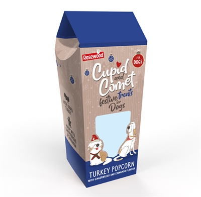 Cupid & comet turkey popcorn met peperkoek en kaneel smaak