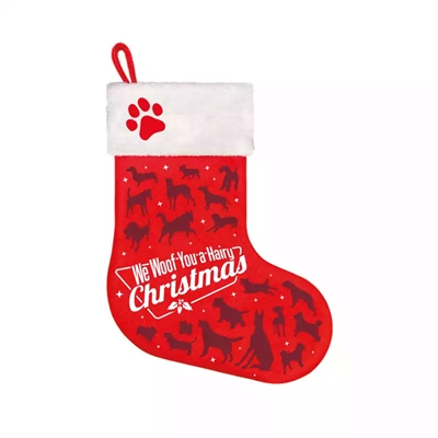 Plenty gifts kerstok woof hairy christmas rood