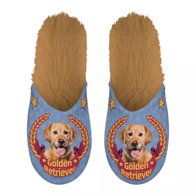Merkloos pantoffel golden retriever | lila / beige m 39-42